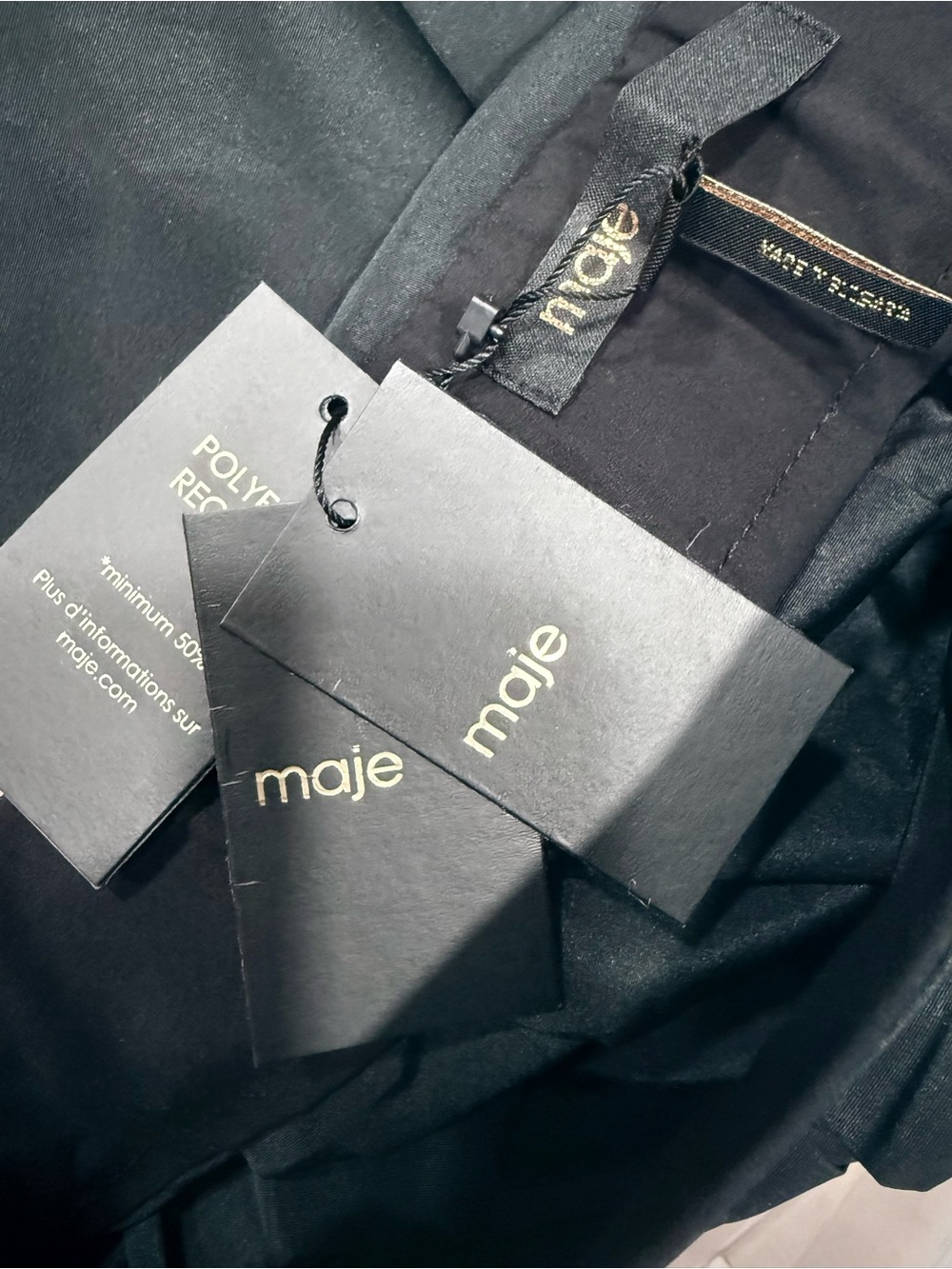 Maje Black Full A-Line Midi Skirt - Picture 4 of 5